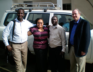 delegation at IDP camp in Liberia in 2005