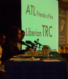 delegation at IDP camp in Liberia in 2005